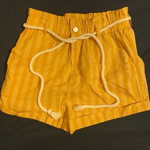 Forever 21 Yellow Striped Shorts